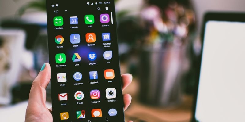 Person using mobile application on smartphone